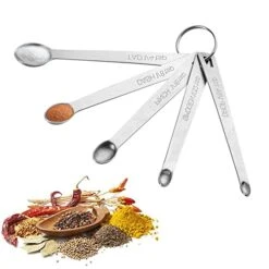 5 Pcs Measuring Spoons Set, Stainless Steel Tablespoon Measure Spoon, Small Teaspoon, Mini Spoon For Home Kitchen Baking Cooking