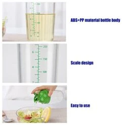 HEIMP Salad Dressing Mixer Bottle, 200ML Salad Dressing Shaker Bottle Leak Proof Mixer Cup With Measurement Marks For Kitchen Scales (Color : Green) -Peugeot Shop 41HmMijb9tL 1