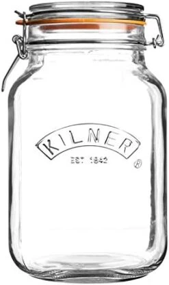 Kilner 0025.512 Square Glass Clip Top Preservation Jar, 1.5L, Transparent -Peugeot Shop 41Hw8smkTLL. AC