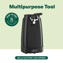 Bella Electric Can Opener, Automatic Can Opener, Knife Sharpener And Bottle Opener, Easy Safe Removable Cutting Lever, Cord Storage, Easy Clean-Up, Black -Peugeot Shop 41HwuZ76wWL