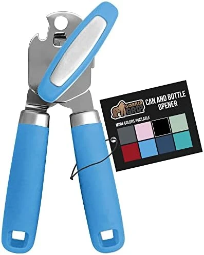 Heavy Duty Stainless Steel Smooth Edge Manual Hand Held Can Opener With Soft Touch Handle, Rust Proof Oversized Handheld Easy Turn Knob, Best Large Lid Openers For Kitchen, Black 9 Heavy Duty Stainless Steel Smooth Edge Manual Hand Held Can Opener With Soft Touch Handle, Rust Proof Oversized Handheld Easy Turn Knob, Best Large Lid Openers For Kitchen, Black - Image 9