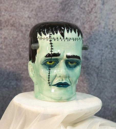 Ebros Gift Ceramic Ghastly Victor Frankenstein Skull Cookie Jar Decorative Figurine 8.25" Tall Ossuary Macabre Dead Graveyard Grinning Skulls Zombies Undead Halloween Kitchen Decor Accessory 2 Ebros Gift Ceramic Ghastly Victor Frankenstein Skull Cookie Jar Decorative Figurine 8.25" Tall Ossuary Macabre Dead Graveyard Grinning Skulls Zombies Undead Halloween Kitchen Decor Accessory - Image 2