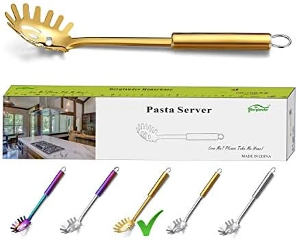 Pasta Fork, Stainless Steel Pasta Server, Spaghetti Spoon, Spaghetti Server, Noddle Fork, Heat Resistant (Silver) 8 Pasta Fork, Stainless Steel Pasta Server, Spaghetti Spoon, Spaghetti Server, Noddle Fork, Heat Resistant (Silver) - Image 8