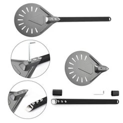 Turning Pizza Peel With 8" Aluminum Round Pizza Paddle,23.6" Overall,Outdoor Pizza Oven Accessories -Peugeot Shop 41I1lR0dsiL