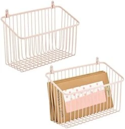 MDesign Small Metal Wire Wall Mounted Storage Organizer Basket Bin For Hanging In Kitchen, Garage, Entryway, Mudroom, Bedroom, Bathroom, Laundry Room - Unity Collection - 4 Pack - Black -Peugeot Shop 41I4PliwyNL. AC