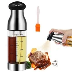 Oil Sprayer For Cooking, 200ml Double-headed Oil Vinegar Bottles Oil Dispenser For Air Fryer Vinegar, Olive Oil Spray For Salad, BBQ, Kitchen Baking, Roasting
