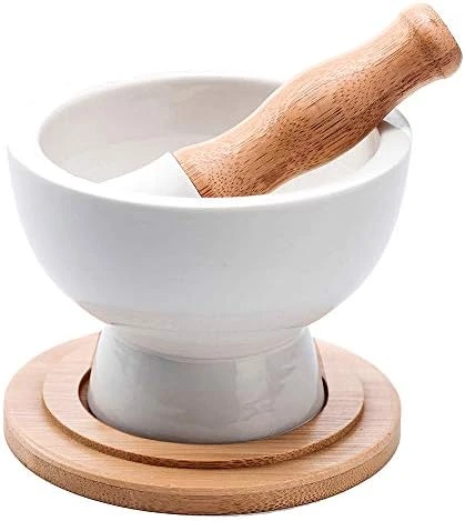 Porcelain Mortar And Pestle – Pill Crusher,Spice Grinder,Herb Bowl,Pesto Powder – Gift Ideal – With Anti-Slip Base And Grip – Molcajete For Seasoning,Paste And Guacamole. 5 Porcelain Mortar And Pestle – Pill Crusher,Spice Grinder,Herb Bowl,Pesto Powder – Gift Ideal – With Anti-Slip Base And Grip – Molcajete For Seasoning,Paste And Guacamole. - Image 5