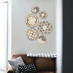 Handmade Woven Wall Basket Decor - Set Of 6 Hanging Seagrass Baskets For Rustic, Trendy, All Natural Home Decor With Boho Style | Decorative, Round Baskets Perfect For Stylish Wall Displays 12 Handmade Woven Wall Basket Decor - Set Of 6 Hanging Seagrass Baskets For Rustic, Trendy, All Natural Home Decor With Boho Style | Decorative, Round Baskets Perfect For Stylish Wall Displays -Peugeot Shop 41I6e0PUkjL