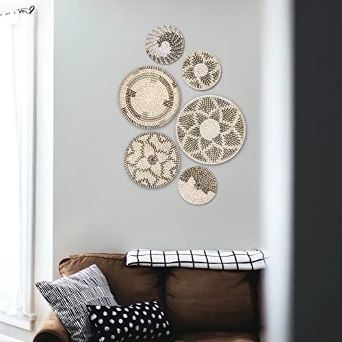 Handmade Woven Wall Basket Decor - Set Of 6 Hanging Seagrass Baskets For Rustic, Trendy, All Natural Home Decor With Boho Style | Decorative, Round Baskets Perfect For Stylish Wall Displays 4 Handmade Woven Wall Basket Decor - Set Of 6 Hanging Seagrass Baskets For Rustic, Trendy, All Natural Home Decor With Boho Style | Decorative, Round Baskets Perfect For Stylish Wall Displays - Image 4