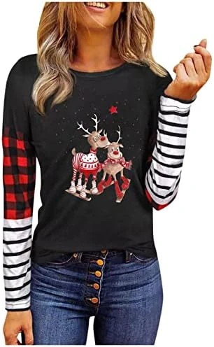 Womens Crewneck Sweatshirt Cute Fashion Christmas Print Long Sleeve Sweatshirts Crew Neck Pullover Top Fall Clothes 3 Womens Crewneck Sweatshirt Cute Fashion Christmas Print Long Sleeve Sweatshirts Crew Neck Pullover Top Fall Clothes - Image 3