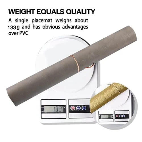 Placemats,Placemats For Dining Table Set Of 6,11.8" X 17"Eco-Friendly Faux Leather Place Mats,Washable Table Mats,Heat-Resistant For Dining Table Decor (Grey, 6) 5 Placemats,Placemats For Dining Table Set Of 6,11.8" X 17"Eco-Friendly Faux Leather Place Mats,Washable Table Mats,Heat-Resistant For Dining Table Decor (Grey, 6) - Image 5