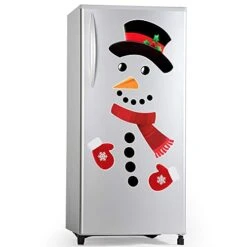 Snowman Christmas Refrigerator Magnets Set Of 16, Cute Funny Fridge Magnet Refrigerator Stickers Holiday Christmas Decorations For Fridge, Metal Door, Garage, Office Cabinets (Large)