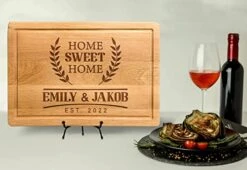 Customized New Home Housewarming Gift, Home Owner Couple Gift Ideas, Personalized Home Sweet Home Bamboo Cutting Board Present For First Home Buyer, Real Estate Engraved Gifts For New Home Buyer Gift -Peugeot Shop 41IRvkj80cL