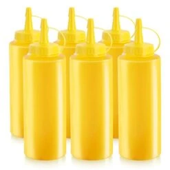 26498 Squeeze Bottles, Plastic, 12 Oz, Yellow, Pack Of 6