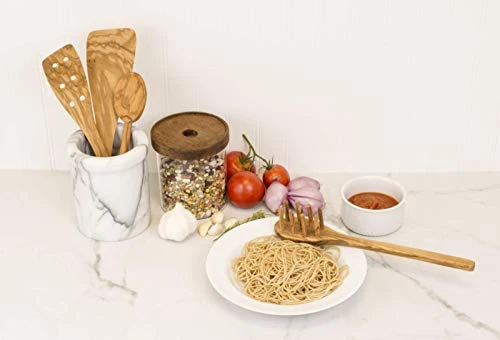 50016 Italian Olive Wood Pasta Server, Handcrafted In Europe, Brown, 12-Inches 4 50016 Italian Olive Wood Pasta Server, Handcrafted In Europe, Brown, 12-Inches - Image 4