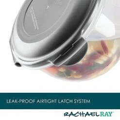 Leak-Proof Nestable Container Food Storage Bin Set, 10-Piece Square, Gray Lid -Peugeot Shop 41IZzMgyuRL