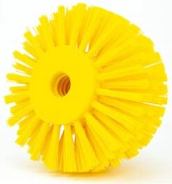 PARTA 45005EC04 Plastic Multi-Purpose Valve Brush, Pipe Brush, Round Brush With Polyester Bristles, Color Coded For Commercial Cleaning, Kitchen, Restaurant, Bathroom, 3.9 X 5 X 3.9 Inches, Yellow -Peugeot Shop 41IiHXgM2TL