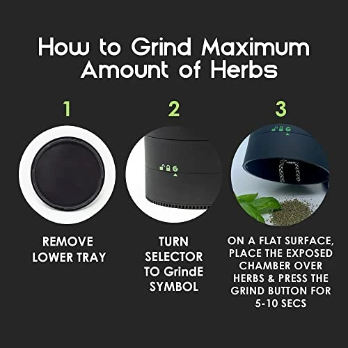 GENERIC DE Handheld Electric Dry Herb Grinder Spice Grinder USB Rechargeable Black 3 GENERIC DE Handheld Electric Dry Herb Grinder Spice Grinder USB Rechargeable Black - Image 3
