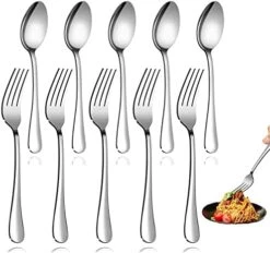 Orks,Dinner Forks, Set Of 5 Top Food Grade Stainless Steel Silverware Forks, Table Forks, Flatware Forks,8 Inches, Mirror Finish & Dishwasher Safe, New Apartment Essentials Cutlery Set -Peugeot Shop 41ImBMwOnGL. AC