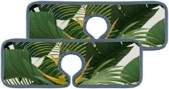 15" Microfiber Cloth Kitchen Faucet Absorbent Mat Splash Guard Drip Water Catcher Countertop Drying Protector Pads Faucet Behind For Bedroom Farmhouse Tropical Flower Plant Leaf 4PCS -Peugeot Shop 41InbjQtsvL. AC