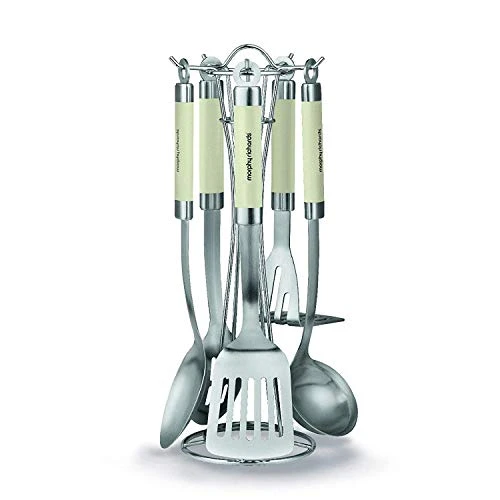 Morphy Richards Accents Tool Set, Stainless Steel, Ivory Cream, 5 Piece 1 Morphy Richards Accents Tool Set, Stainless Steel, Ivory Cream, 5 Piece