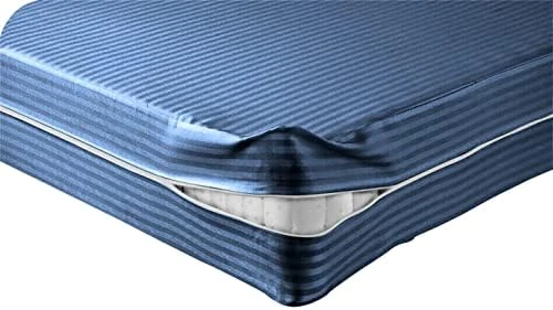 Luxurious Mattress Cover 1000 Thread Counts 100% Egyptian, 28" Inch Deep Pocket Olympic Queen Size, Stripe Sand Zipper Around The Mattress 15 Luxurious Mattress Cover 1000 Thread Counts 100% Egyptian, 28" Inch Deep Pocket Olympic Queen Size, Stripe Sand Zipper Around The Mattress - Image 15