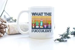 What The Fucculent Retro Vintage Cactus Succulent Plant Gardening Ceramic Coffee Mug, Cup 11oz, 15oz (11Oz) -Peugeot Shop 41J5n8HUnrL