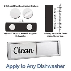 Dishwasher Magnet Clean Dirty Sign, Farmhouse Rustic Wood Design Black And White Non-Scratch/Easy To Read & Slide/Strong Magnet Clean Dirty Magnet For Dishwasher (A-Silver) -Peugeot Shop 41J6IRvJZ6L