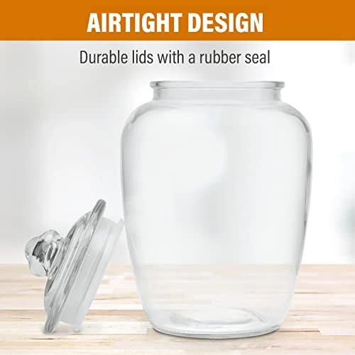 Glass Jars With Airtight Lid - Set Of 2 Large Apothecary Jar - 2 Pc Glass Jar Set – Canisters Sets For The Kitchen For Cookies, Flour, Sugar, Rice - Holds 75oz 9.5 X 5.5-inch 4 Glass Jars With Airtight Lid - Set Of 2 Large Apothecary Jar - 2 Pc Glass Jar Set – Canisters Sets For The Kitchen For Cookies, Flour, Sugar, Rice - Holds 75oz 9.5 X 5.5-inch - Image 4