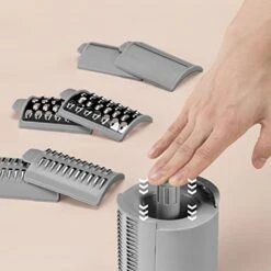 Otary Vegetable Cutter + Cheese Grater - ERGONOW Vegetable Shredder Round Mandoline Slicer, Grater, Salad Maker - Suction Base - Vegetable, Fruit, Cookie, OREO, Nuts (6x2 Blades, White) -Peugeot Shop 41JCWGBIR4L