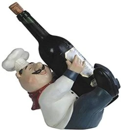 Chef Holding A Wine Bottle Figurine, 8"