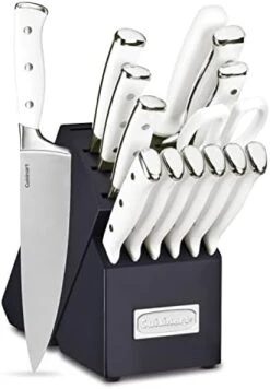 Cuisinart Classic Forged Triple Rivet, 15-Piece Knife Set With Block, Superior High-Carbon Stainless Steel Blades For Precision And Accuracy, (Black/Gray) -Peugeot Shop 41JJ q66mcL. AC