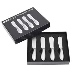 Spreader Knife Set, 4-Piece Cheese And Butter Spreader Knives, One-piece Stainless Steel, Gifts For Father's Day/Christmas, Birthday/Parties, Wedding/Anniversary And Thanksgiving Day 9 Spreader Knife Set, 4-Piece Cheese And Butter Spreader Knives, One-piece Stainless Steel, Gifts For Father's Day/Christmas, Birthday/Parties, Wedding/Anniversary And Thanksgiving Day -Peugeot Shop 41JSSUD08DL