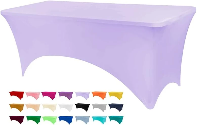 Stretch Spandex Table Cover, Fitted Table Clothes For 6 Foot Rectangle Tables, Black Table Cloths For Parties, Banquet And Festival (Black, 6FT) 12 Stretch Spandex Table Cover, Fitted Table Clothes For 6 Foot Rectangle Tables, Black Table Cloths For Parties, Banquet And Festival (Black, 6FT) - Image 12