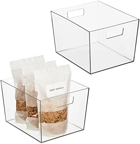 By Nate Berkus Plastic Bin With Handles | For Pantry Organization Perfect Organizer For Kitchen Storage Or Fridge From MDesign - Set Of 4, Clear 8 By Nate Berkus Plastic Bin With Handles | For Pantry Organization Perfect Organizer For Kitchen Storage Or Fridge From MDesign - Set Of 4, Clear - Image 8
