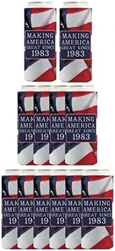 40th Birthday Making America Great Since 1983 40th Birthday Gag Gifts For Birthday Party 2 Pack Can Coolie Drink Coolers Coolies USA Flag 15 40th Birthday Making America Great Since 1983 40th Birthday Gag Gifts For Birthday Party 2 Pack Can Coolie Drink Coolers Coolies USA Flag - Image 15