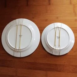 Auniwaig 2Pcs Plate Hangers, 16 Inch Invisible Wall Plate Hangers, W Type Stainless Steel Wire Dish Holders, Decorative Wall Hooks, For Walls Compatible Decorative Plates Golden -Peugeot Shop 41Jr88stTnL