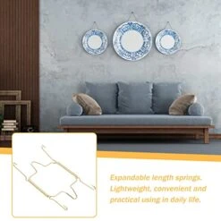 4pcs Wall Plate Hangers Gold Spring Dish Hooks Wire Plate Hook Holder Invisible Plate Hanger Decorative Dish Holder With Hooks For Home Wall Ornament -Peugeot Shop 41JrGekaDkL
