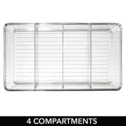 MDesign Plastic Divided Bin Storage Containers - Perfect For Fridge, Cabinet, Pantry, And Home Organization - Clear Plastic Organizer Bins - Refrigerator Organizers - Ligne Collection - 6 Pack, Clear 7 MDesign Plastic Divided Bin Storage Containers - Perfect For Fridge, Cabinet, Pantry, And Home Organization - Clear Plastic Organizer Bins - Refrigerator Organizers - Ligne Collection - 6 Pack, Clear -Peugeot Shop 41JrMVgjpaL