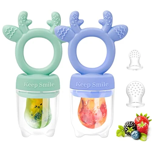 Aby Food Feeder/Fruit Feeder Pacifier (2 Pack) - HAOBAOBEI Infant Teething Toy Teether In Appetite Stimulating Colors, Bonus Includes 3 Sizes Silicone Pouches 12 Aby Food Feeder/Fruit Feeder Pacifier (2 Pack) - HAOBAOBEI Infant Teething Toy Teether In Appetite Stimulating Colors, Bonus Includes 3 Sizes Silicone Pouches - Image 12