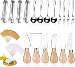 Charcuterie Board Accessories Spreader Knife Set Cheese Butter Spreader Knife Charcuterie Utensils With Wooden Handles Mini Serving Tongs Spoons Forks For Party Wedding Christmas (Silver, 20 Pieces) -Peugeot Shop 41K0YlZ5K8L. AC