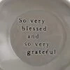 So Very Blessed And So Very Grateful Dove Grey 4.5 X 4 Glossy Ceramic Stoneware Wobbly Round Spoon Rest