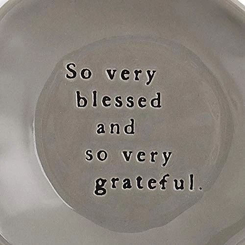So Very Blessed And So Very Grateful Dove Grey 4.5 X 4 Glossy Ceramic Stoneware Wobbly Round Spoon Rest 1 So Very Blessed And So Very Grateful Dove Grey 4.5 X 4 Glossy Ceramic Stoneware Wobbly Round Spoon Rest