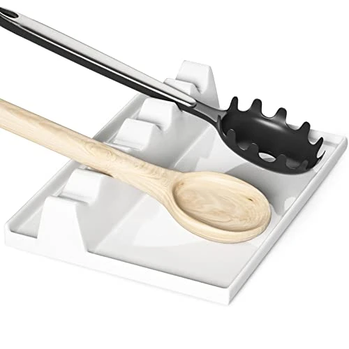 Eramic Spoon Rest For Stove Top, Spoon And Lid Rest For Kitchen Counter, Spoon Holder With Drip Pad For Multiple Utensils, Heat-Resistant, Housewarming Gift - 9 Inch, Set Of 1, White 1 Eramic Spoon Rest For Stove Top, Spoon And Lid Rest For Kitchen Counter, Spoon Holder With Drip Pad For Multiple Utensils, Heat-Resistant, Housewarming Gift - 9 Inch, Set Of 1, White