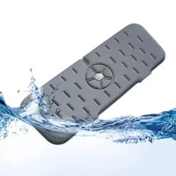 Silicone Faucet Mat,Silicone Faucet Handle Drip Catcher Tray,Faucet Absorbent Mat,Faucet Absorbent Mat Sink Draining Pad Behind Faucet For Kitchen,Bathroom Countertop Protect(Pink) -Peugeot Shop 41K5wzlPf5L