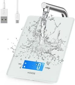 11lb/5kg Small Accurate Food Scale For Kitchen, Waterproof USB Plug In Rechargeable Digital Kitchen Scale, Digital Food Kitchen Scale For Weight Loss, Food Scale For Baking Dieting, White -Peugeot Shop 41K6Qc8nn L. AC