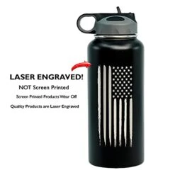32oz American Flag Double Wall Vacuum Insulated Stainless Steel Water Bottle-Veteran Owned SMALL Business -Peugeot Shop 41KInn2hPOS