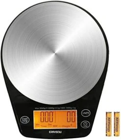 Coffee Scale With Timer, Digital Hand Drip Coffee Scales,Stainless Steel Kitchen Food Weight Scale With Precision Sensors LCD Display & Hanger Hole 6.6lb/3kg (Batteries Include) -Peugeot Shop 41KJPARgEwL. AC