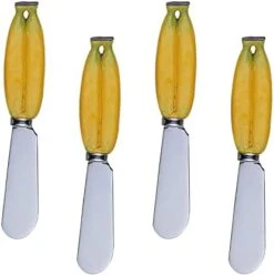 Cheese And Butter Spreader Knives 4-Piece Hand Painted Resin Handle With Stainless Steel Blade Multipurpose Cheese Spreader Set (Blueberry) 18 Cheese And Butter Spreader Knives 4-Piece Hand Painted Resin Handle With Stainless Steel Blade Multipurpose Cheese Spreader Set (Blueberry) -Peugeot Shop 41KJWjUGwML. AC