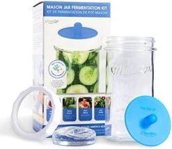 Masontops Complete Fermentation Kit - Small/Regular Mouth - Pickle Kit & Kimchi Making Kit - Fermenting Kit With Fermentation Lids, Weight & Tamper 19 Masontops Complete Fermentation Kit - Small/Regular Mouth - Pickle Kit & Kimchi Making Kit - Fermenting Kit With Fermentation Lids, Weight & Tamper -Peugeot Shop 41KQF2wzW L. AC